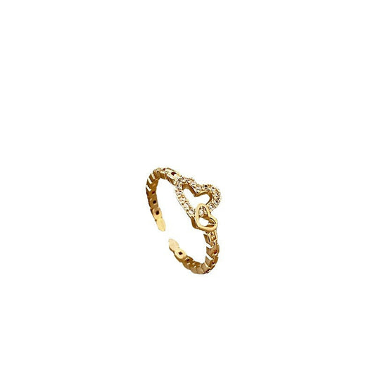 Double Layer Zircon Female Simple Ring Opening