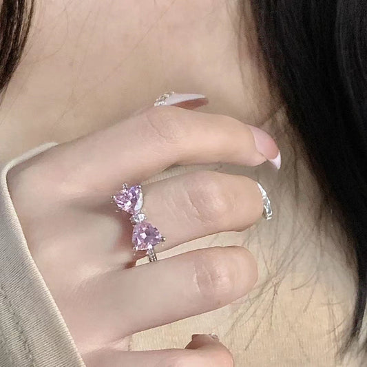 Cross-border New Arrival Princess Bowknot Ring Delicate Girl