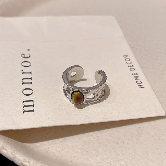 Rad Tigereye Heavy Industry Ring Female Switchable Index Finger Ring